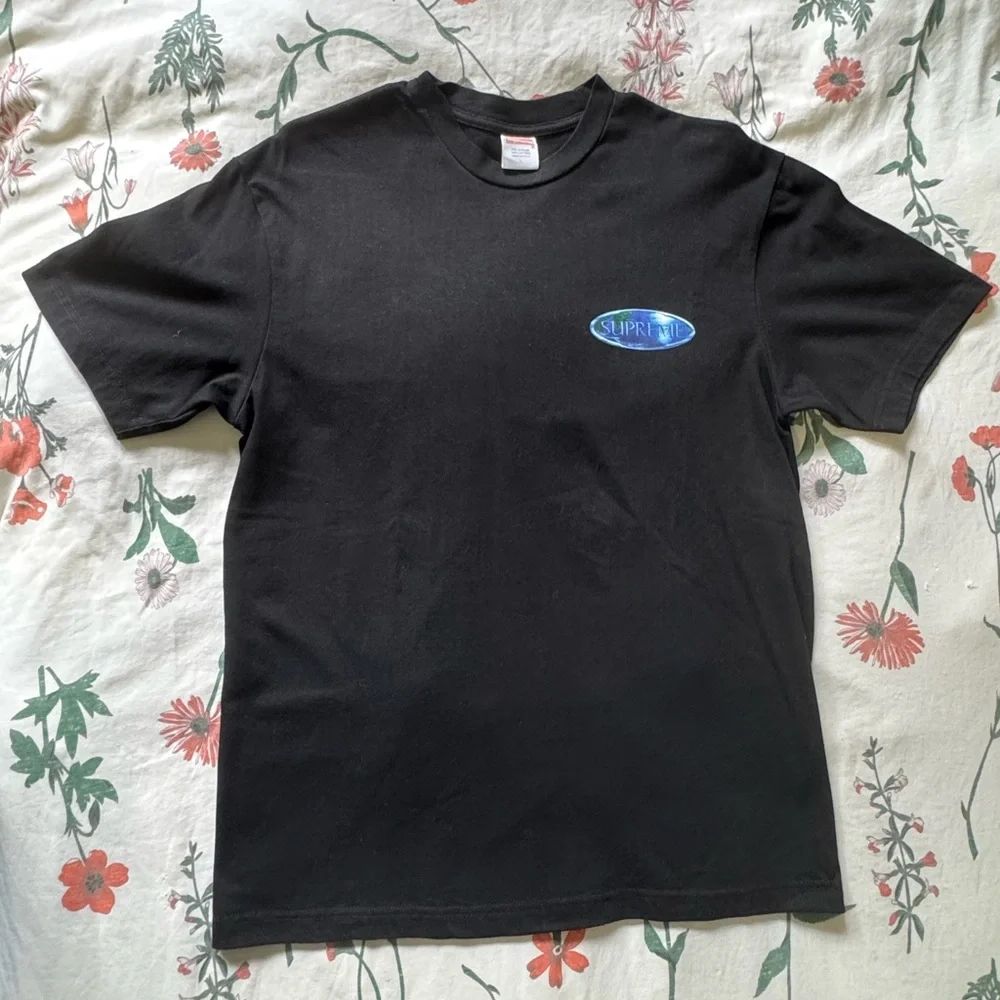 Supreme Black Tee with Ocean Blue Logo - Picture 4 of 13